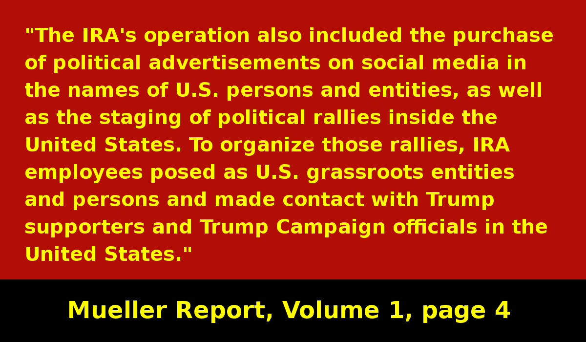 The Russian operation not only supported Trump's campaign online with their "information warfare", they also made contact with Trump campaign officials.So while Russia is attacking US, they are also talking to Trump campaign officials. #MuellerReport  https://www.justice.gov/storage/report.pdf
