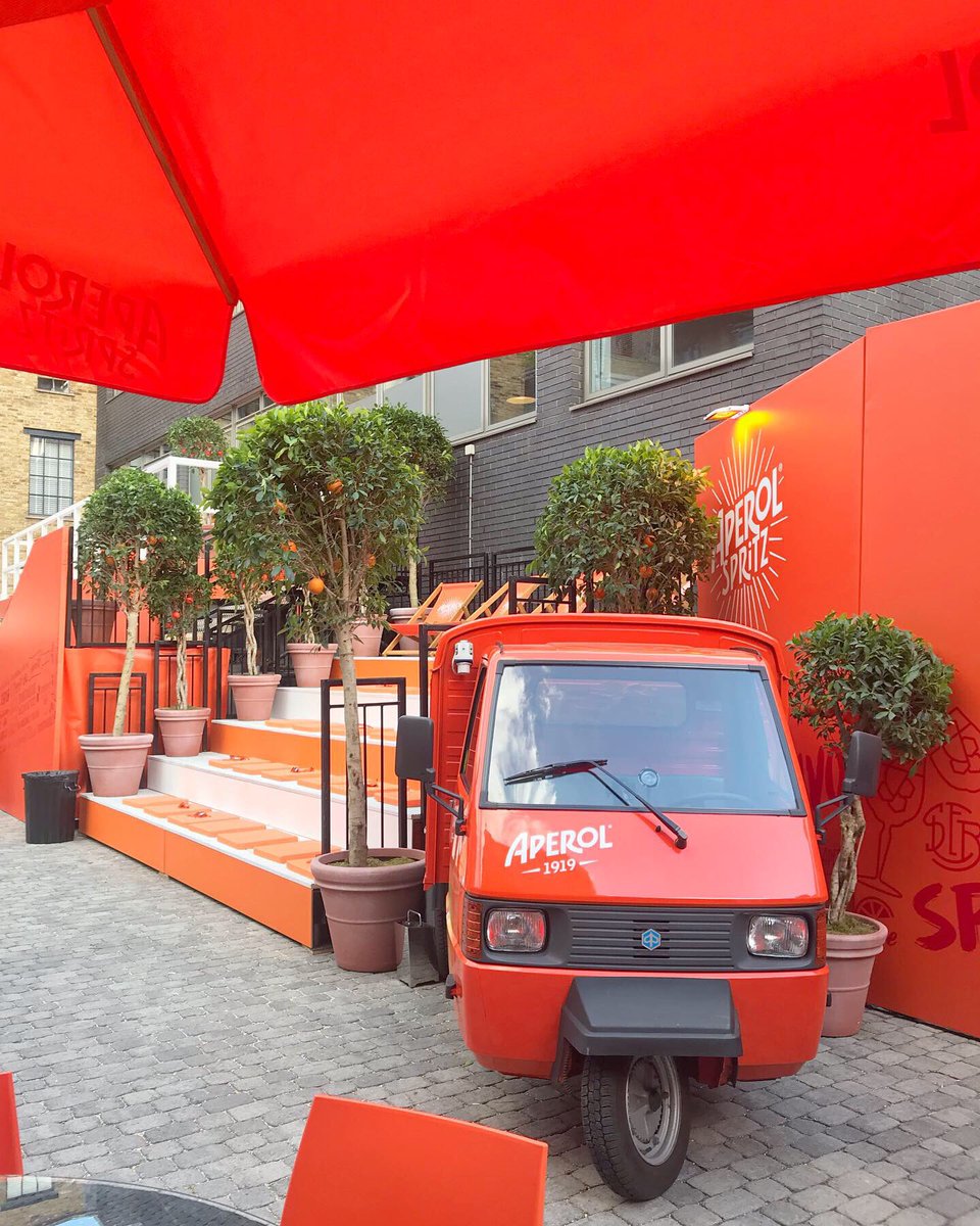 KaraWillow's tweet photo. Today is another day of colour - celebrating 100 years of @AperolSpritzUK! https://t.co/dpOecYyIDQ