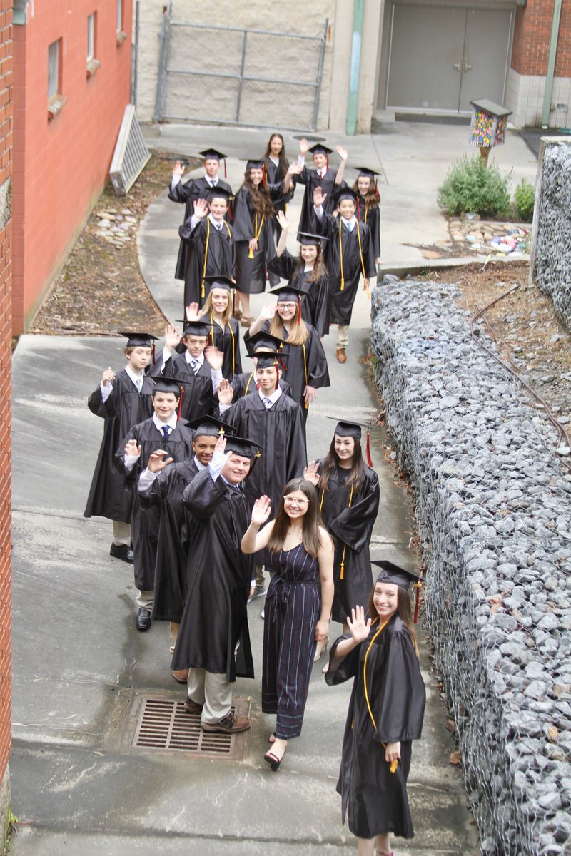 AnthonySchool's tweet photo. TAS Class of 2019 reception, hallway walk-through and graduation - what a day! As Dr. Covert said in his address today - "life is a series of hellos and goodbyes." Graduates, we know you'll stay in touch. Here's to your bright future! #TAStudents #ExperienceExceptional #TASalumni https://t.co/LF9VIYBSB3