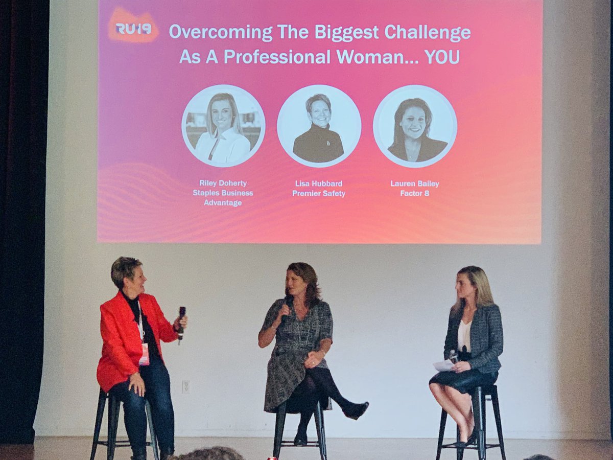 RileyQDoherty's tweet image. Honest &amp;amp; Hard truths shared about overcoming YOU! Honored to share the stage with Lisa Hubbard &amp;amp; Lauren Bailey at the #RiseUp2019 Summit. #GirlsClub is changing the face of sales. Together. Come join the movement. 
#Fearless #staples