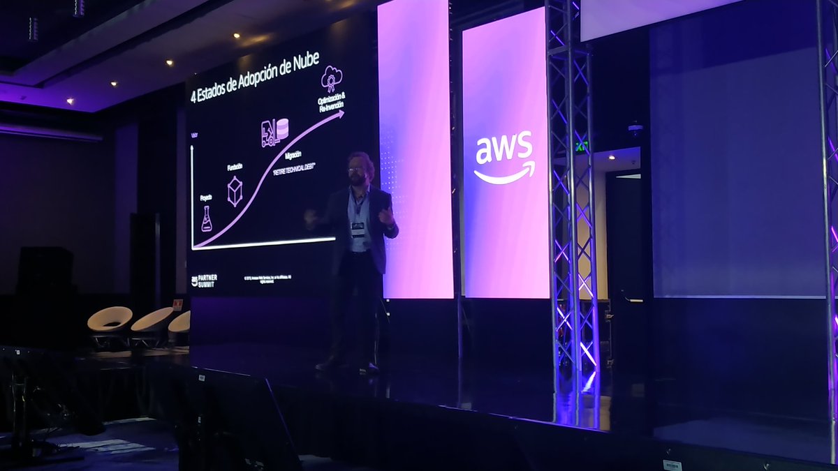 KerberusING's tweet photo. Estados de adopción en nube #awspartnersummit #AWSSummit con Hedgar Helou! @KerberusING https://t.co/cMtV1UZNKc