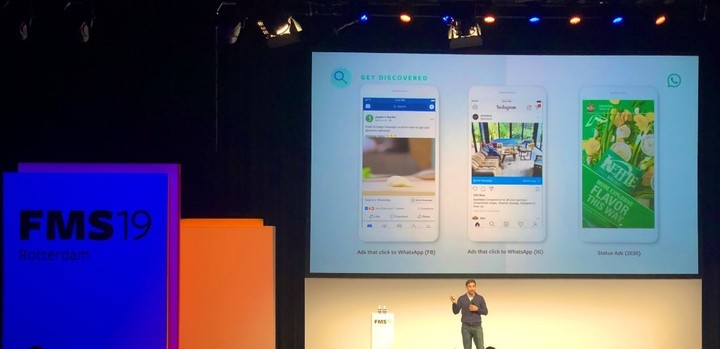 EngageWork's tweet photo. A partir del 2020, los "estados" de #WhatsApp tendrán publicidad. Así lo anunciaron en el evento Facebook Marketing Summit, que se realizó en Rotterdam, Holanda #redessociales #novedades #EngageWork https://t.co/QNR48AdVmM