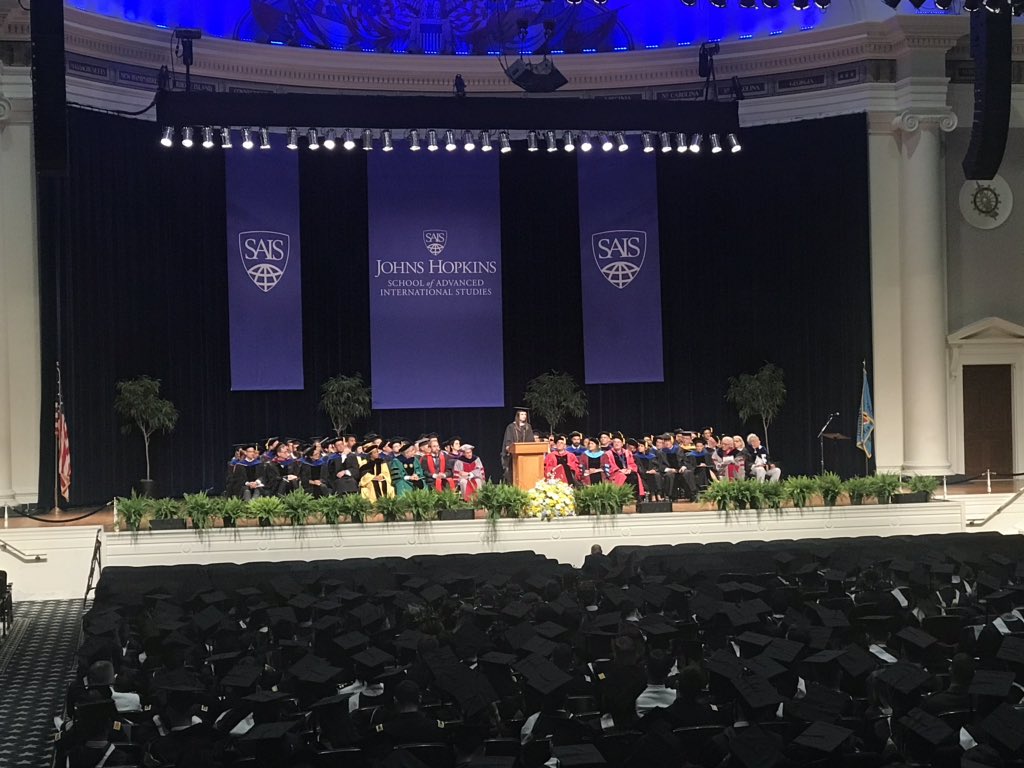 SAISHopkins's tweet photo. Excited to hear from student commencement speaker, Cecilia Panella. Check out her profile on https://t.co/r4Y4qaqp4K #SAISGrad19 https://t.co/u5drMgX84t