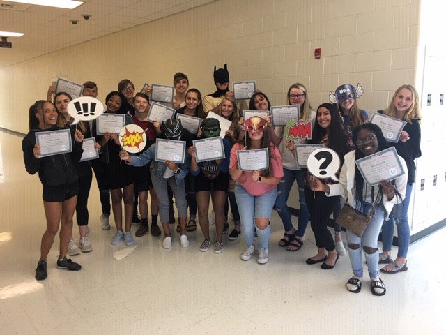 CatBt71's tweet photo. Wrapped-up @CFALDRAcademy at LGHS this afternoon.  💗 These kiddos are all superheroes to me!!  I am so proud of how they took the lessons they learned &amp; made an impact on their community.  #impactthroughaction #superherorun #operationlunchbox #trueleaders #lghs https://t.co/D9aCef4KvS