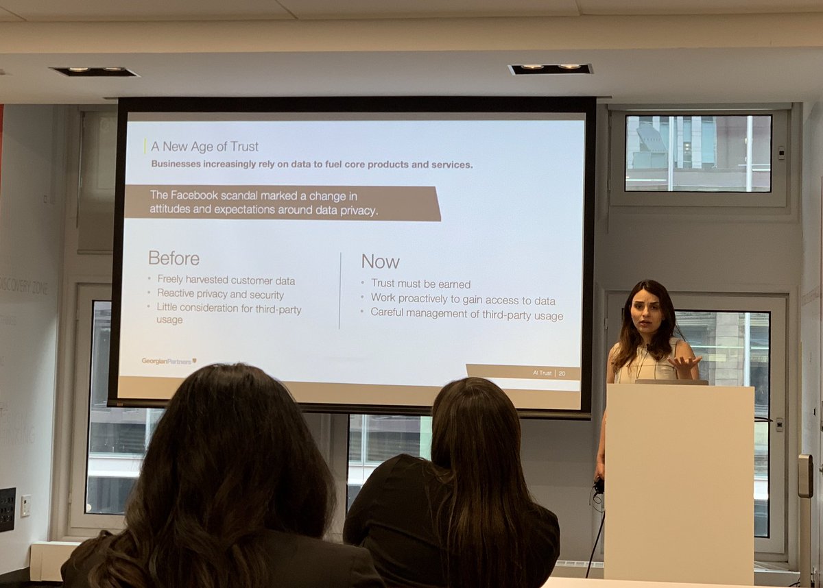 Georgian_io's tweet photo. .@PariAIML joined @scotiabank’s Digital Discovery Program to talk about a new age of trust. Organizations can gain incredible value through building trust with customers and The 11 Principles of Trust Parinaz discussed breaks this process down.   
Thanks for having us Scotiabank! https://t.co/5vUgyzaLmc