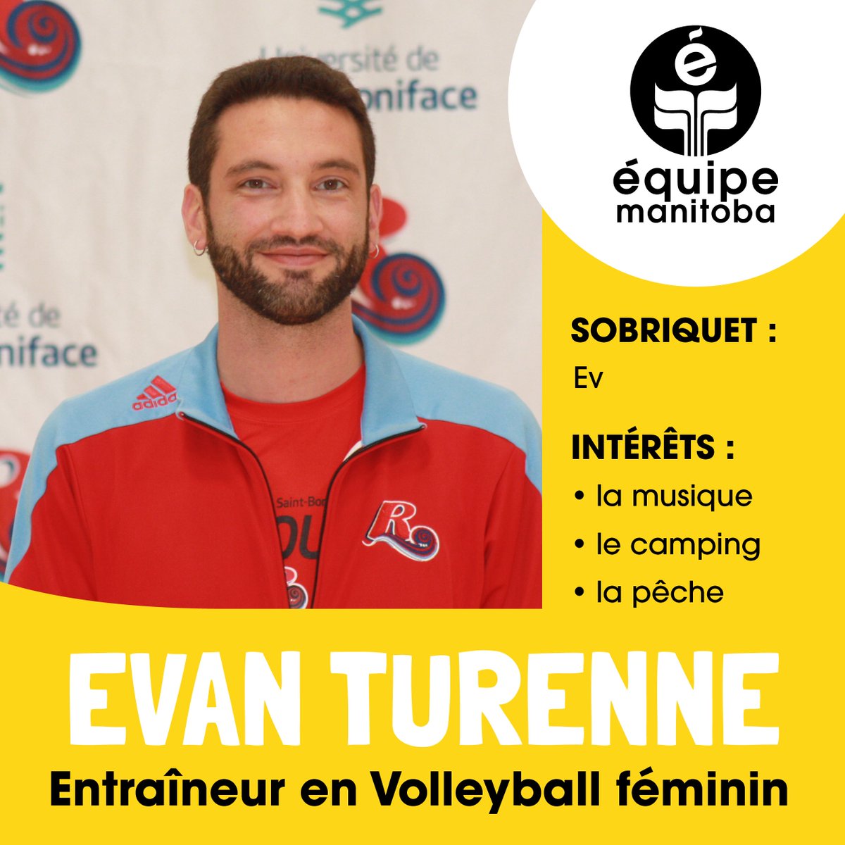 equipemanitoba's tweet photo. EVAN TURENNE - Entraîneur en Volleyball féminin #TOBA2020 #jeuxfc #jeunesengagés https://t.co/Yqq3rmsHkA