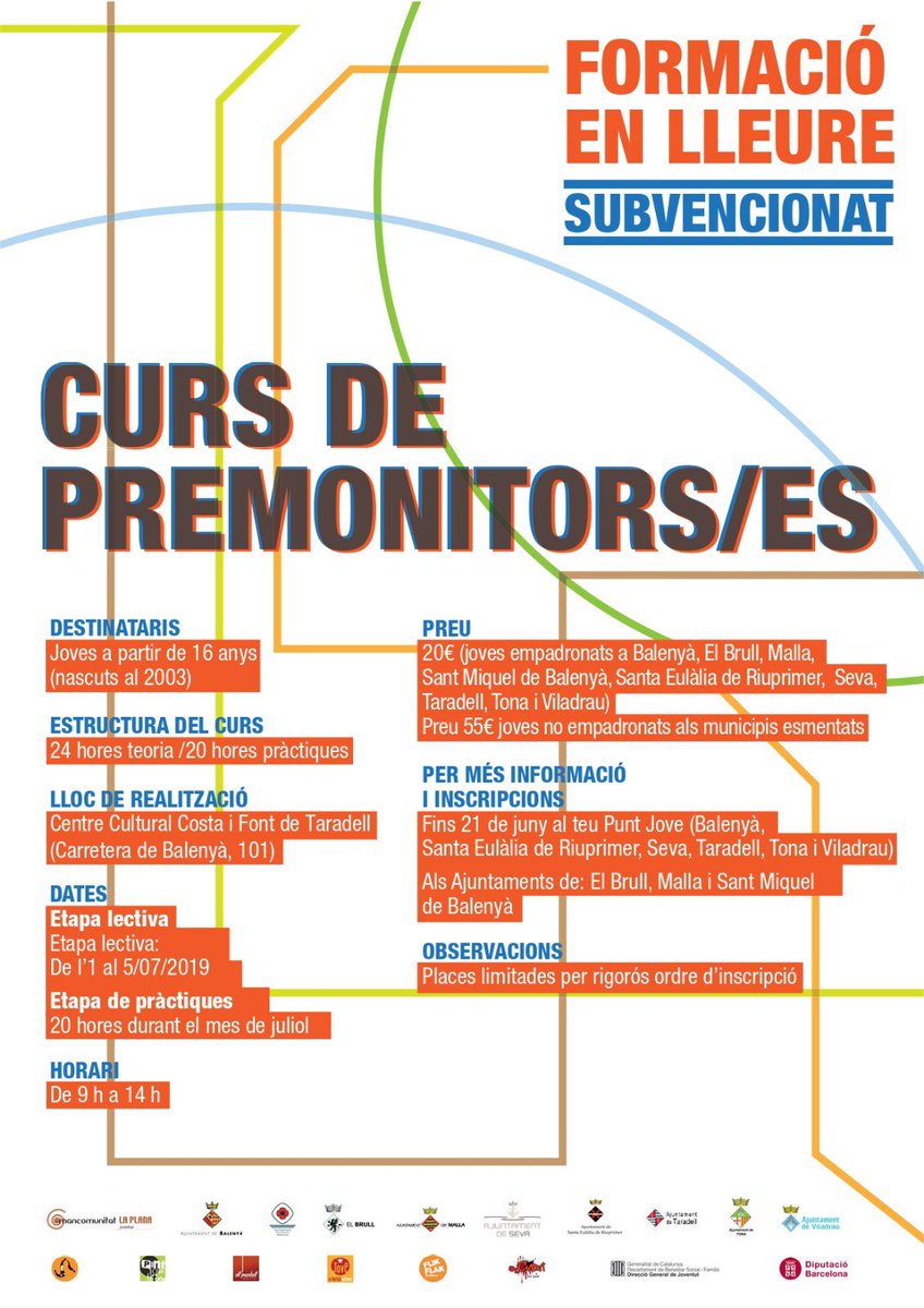 pratsjove's tweet photo. #Cursos d'educació en el #lleure a #Taradell, #Balenyà i #Tona!!!
#premonitor #monitor #director @puntaljove @puntjovedetona @elrefugi_pijseva @flikflakpuntjove @elcucut_jove https://t.co/vIfJ2zSvAw