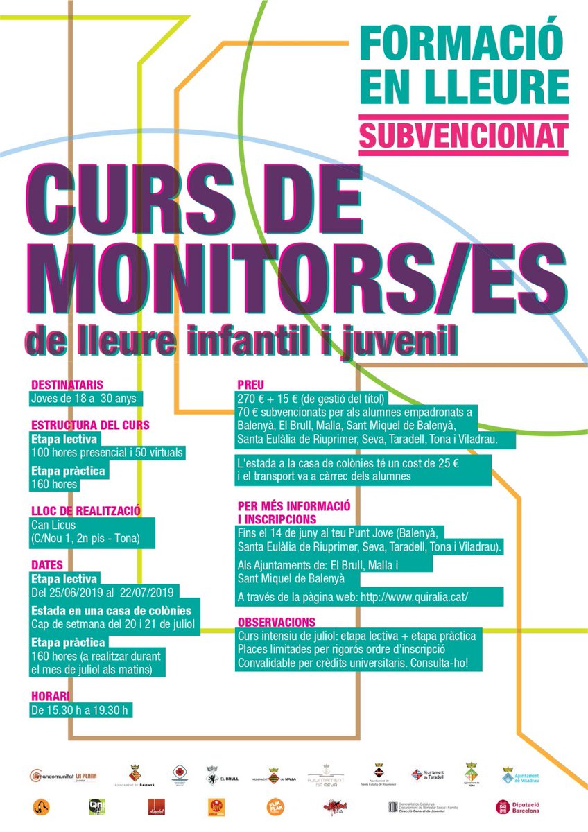 pratsjove's tweet photo. #Cursos d'educació en el #lleure a #Taradell, #Balenyà i #Tona!!!
#premonitor #monitor #director @puntaljove @puntjovedetona @elrefugi_pijseva @flikflakpuntjove @elcucut_jove https://t.co/vIfJ2zSvAw