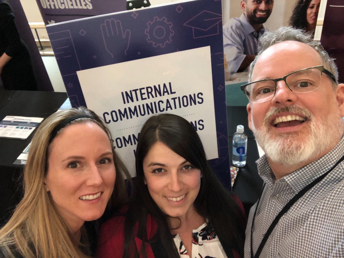BradPenfoundGC's tweet photo. Internal Communications / Communications Internes are at the @CCOBCC kiosk! Stop by and learn about what’s happening in InterComm. #CommGC2019 https://t.co/GtKfoU3tOk