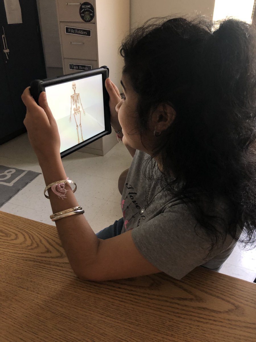 This afternoon we went on a Google Expedition to learn all about our Skeletal System. Special thanks to @TomEMullaney for leading our class!