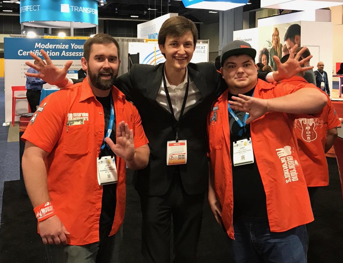 ELBlearning's tweet photo. That's a wrap on the #ATD2019 expo. We had a great time meeting all of you, from current members of the eLearning Rockstars family, to future members, to eLearning geniuses, and just general cool people like this magician we met yesterday! @christophemagic https://t.co/Uqkld5Hi6K