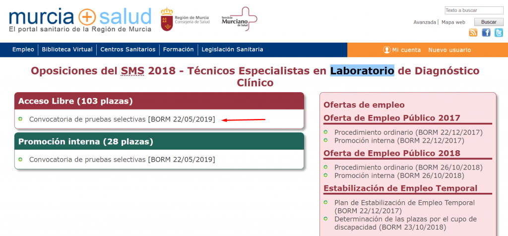 oposanitaria's tweet photo. Convocada oposición Técnico Laboratorio Servicio Murciano de Salud https://t.co/kitiGLZ5Xw https://t.co/HD7iXpv1K8
