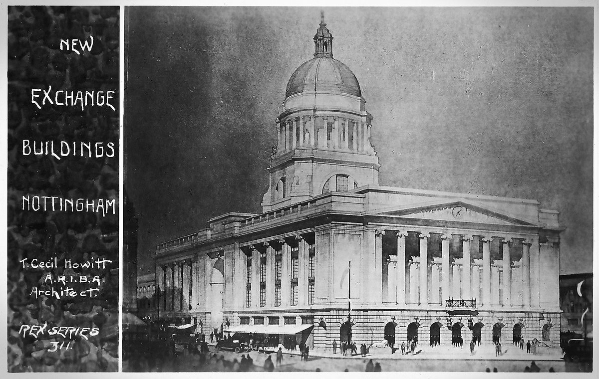 As Nottingham's Council House is 90 years old today here is the architects drawing of the Council House before it was built. Look carefully and you will notice where the clock was originally intended to be placed!