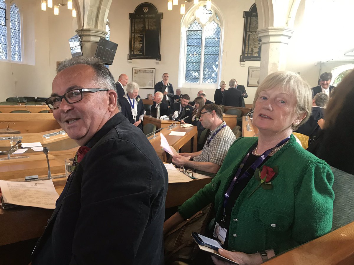BernadetteFis11's tweet photo. Taking their places @canterburycc for the first time your new #Gorrell #Whitstable Councillors Val Kenny and George Caffery. Congratulations guys! https://t.co/ofGHb3m1RJ
