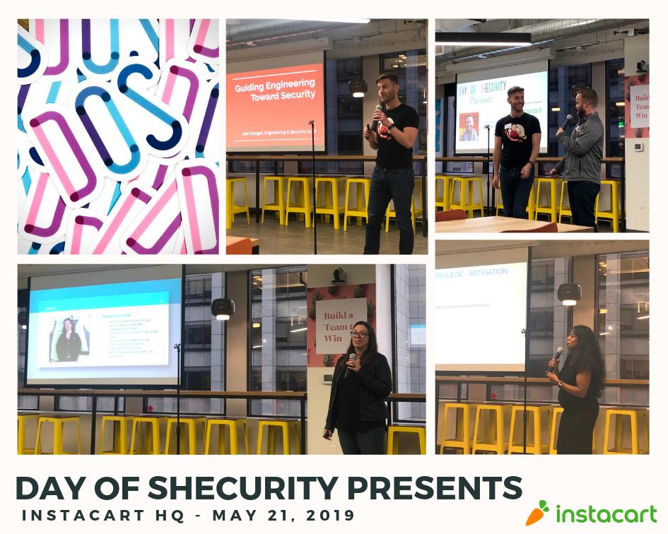 TravisM_CyberSN's tweet image. I enjoyed being the MC for the @DayOfShecurity Presents event last night at @Instacart ’s HQ! Loved the talks from Kavitha Venkataswamy on threat modeling, Samantha Cowan @techie_ninja, on her journey into InfoSec and from @jackdanger on “Guiding Engineering toward Security