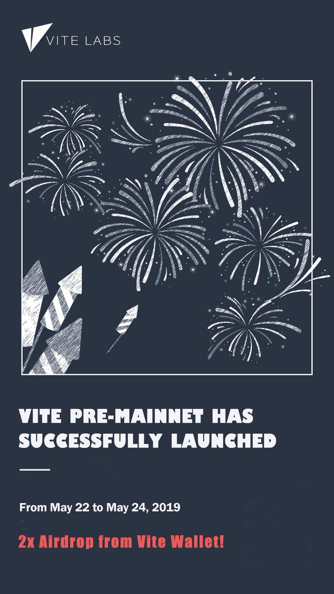 vitelabs's tweet photo. The $Vite Pre-#Mainnet was successfully updated! Enjoy your double #airdrop rewards!
#MaytheFastestChainWin https://t.co/Cu80MOKr93