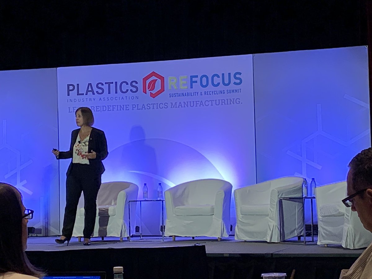 mfilyaw's tweet photo. Discussing plastic waste and solutions with @NatGeo’s Valerie Craig. Acknowledging the problem, acknowledging plastics have value, offering solutions. #Refocus19 @PLASTICS_US https://t.co/EghACt5G4Y