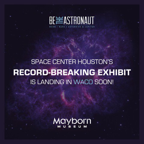 MaybornMuseum's tweet photo. Summer exhibit, Be the Astronaut, opens TOMORROW, May 25. Experience challenges and exhilaration of spaceflight, virtual missions flying spaceships, piloting landers, driving rovers.
https://t.co/icPLxCDduN https://t.co/ajRnD0rkfR #maybornmuseum #wacotx #wacofun #downtownwacotx https://t.co/o19cr2IxqX