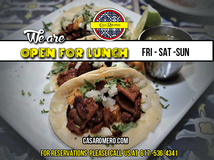 CASAROMERO72's tweet photo. Rated the Best Mexican restaurant in New England. Join us for Lunch on Fri and Sat at noon or Sundays at 1:00pm.
Make your reservation Today !!! https://t.co/LN8WpIo6gO