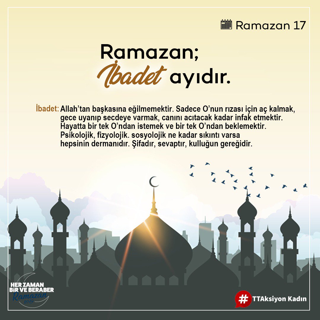 TatsizzTuzsuzz's tweet photo. #Ramazan ;  "İbadet" ayıdır.

İbadet: Allah’tan başkasına eğilmemektir...
...Hayatta bir tek O'ndan istemek ve bir tek O'ndan beklemektir. Psikolojik, fizyolojik, sosyolojik ne kadar sıkıntı varsa hepsinin dermanıdır. Şifadır, sevaptır, kulluğun gereğidir. https://t.co/retQYLp8Lr