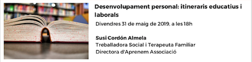 El 31 de maig realitzem la conferència "Desenvolupament personal: itineraris educatius i laborals" que s'engloba en el cicle "TEA I ADOLESCÈNCIA" T'esperem! Apunta't AQUÍ: cort.as/-GxZ2
