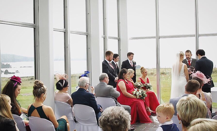 Two very different filming locations-each special in their own way The Blasket Centre near #Dingle overlooking #WildAtlanticWay &amp; the grandeur of St Mary’s Cathedral #Killarney #weddingvideography