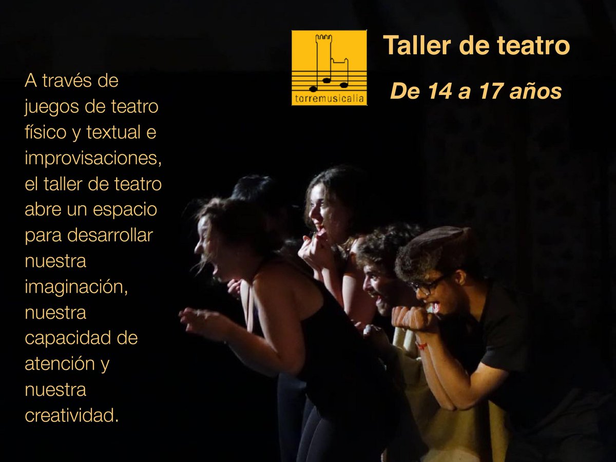Torremusicalia's tweet photo. ¿Quieres participar en nuestro Taller de Teatro Musical? Todavía estás a tiempo para apuntarte. Llámanos para pedir información #Torremusicalia #Torrelodones #Teatro #EscueladeMusica #EscueladeDanza https://t.co/2BgNB3NSXa