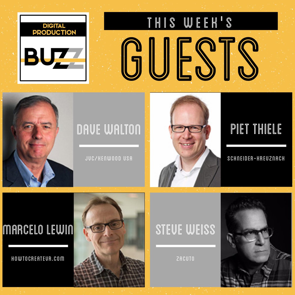 This week on the <a href="/DPBuZZ/">D. P. BuZZ</a>  - Larry talks with camera experts on how to balance shifting trends with telling great stories. Guests: David Walton  (<a href="/JVC_USA/">JVC U.S.A.</a>),  Piet Thiele (@SchneiderOptics), VR expert Marcelo Lewin, and Steve Wiess (<a href="/Zacuto/">zacuto</a>).  Thurs. 6PM PT digitalprojectionbuzz.com