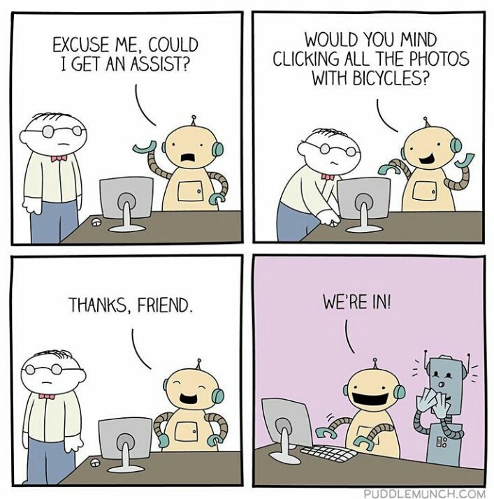 In some bot's world!! 👾
Beware while surfing!!! 

#bot #captcha #Security #Hackers #beware #besafe #girlswhohack