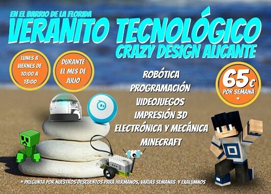 CrazyDesignA's tweet photo. Ya se va acercando el verano, y ya estamos preparando nuestro VERANITO TECNOLÓGICO para que lo pasemos en grande programando y experimentando con la tecnología.

Reserva tu plaza ya a través de este formulario: https://t.co/gx7XR8rsrC

#crazydesignalicante #robótica  #tecnología https://t.co/TJQfx50a1W