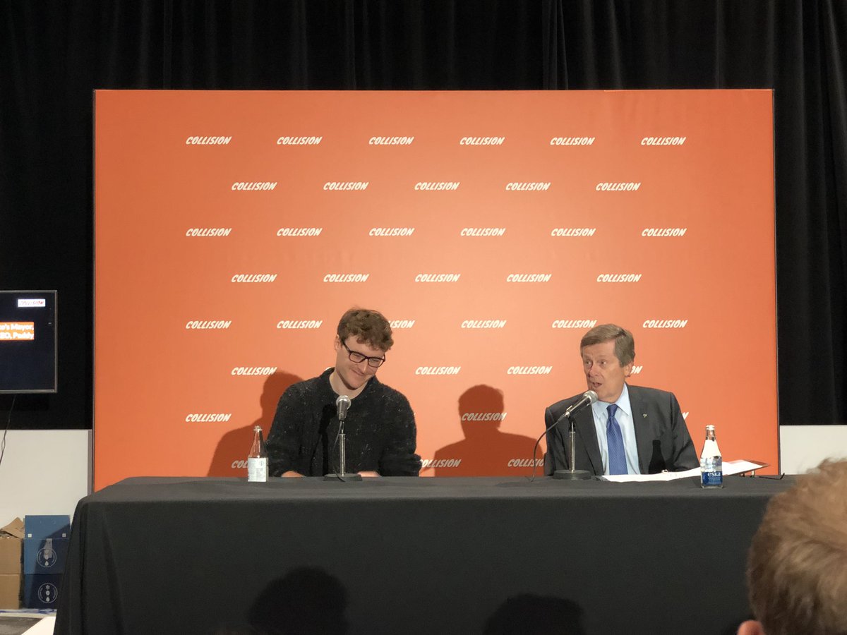 letstechpodcast's tweet photo. “We wanna make sure that we’re achieving a inclusive tech world. Women in tech and diversity in tech are definitely focuses of Canada.” Mayor @JohnTory with @paddycosgrave at press conference @CollisionHQ https://t.co/xxOMydnWIk