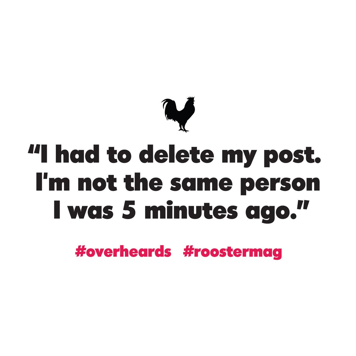 RoosterMagazine's tweet photo. 💁‍♀️ #rooster #overheards #roostermag https://t.co/d5zmwf7PnT