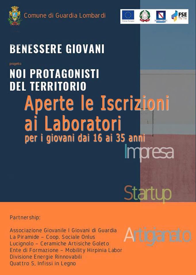 dipietro_angelo's tweet image. #BenessereGiovani aperte le iscrizioni per i Laboratori di formazione. Tutte le info sul sito del comune di #guardialombardi #guardia #guardiola #avellino #regionecampania #22mag #altairpinia