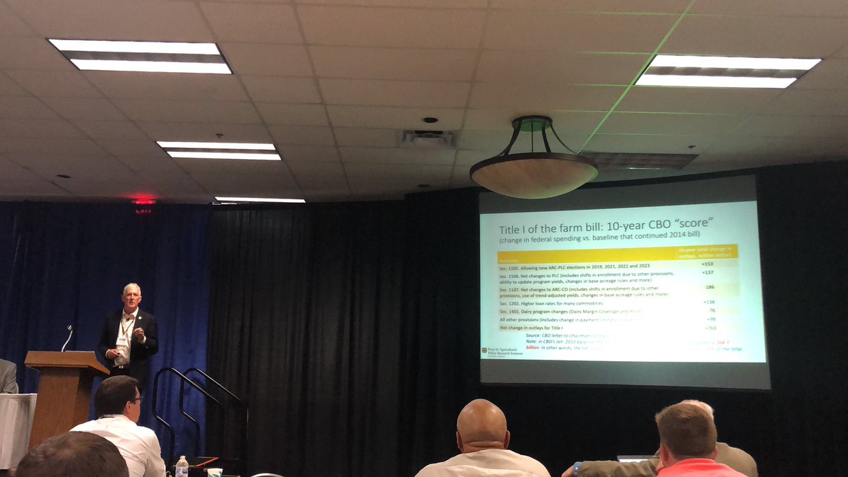 FAPRI_MU's tweet photo. Our @WesthoffPat is presenting about corn and soybeans in the Crop Programs and Perspectives session at the 2018 Farm Bill Education Conference today. #FAPRI https://t.co/cnKBVEvnsK