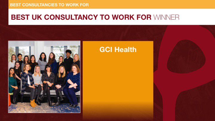 #SABREAwardsEMEA Winner: BEST UK CONSULTANCY TO WORK FOR - <a href="/GCIHealth/">GCI Health</a>