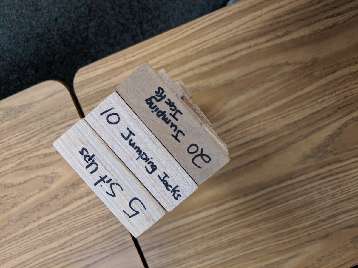 PLPhysEd's tweet image. With different ceremonies happening in the gym today and snow out on the field We had PE in the classrooms today. 3rd Grade was playing Fitness Jenga during their time in the classroom today.