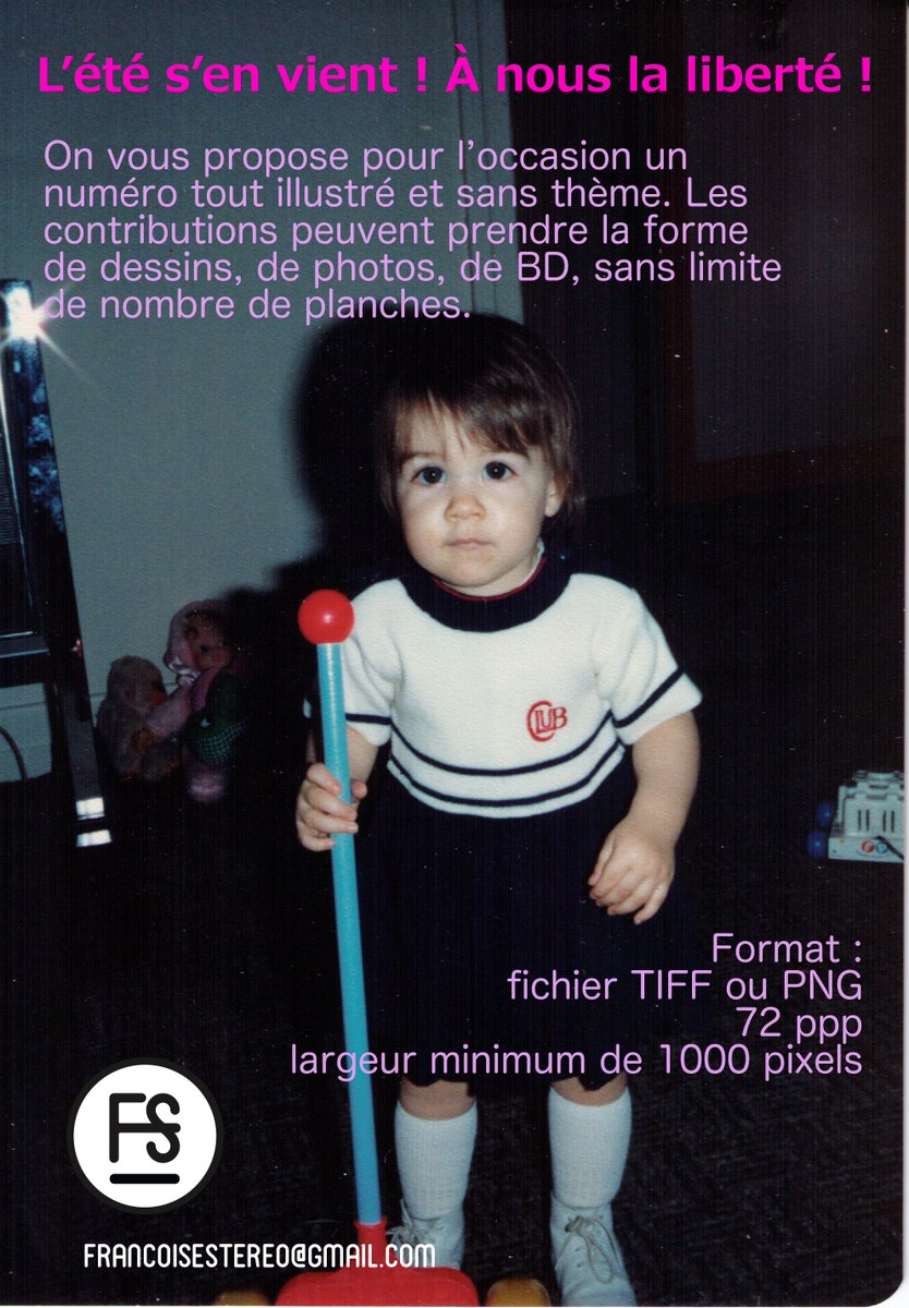 FrancoiseStereo's tweet photo. **RAPPEL** On attend vos propositions d'illustrations, de photos, de BD ou de collages d'ici le 1er juin! 🤩 https://t.co/wxb1vEWS6y