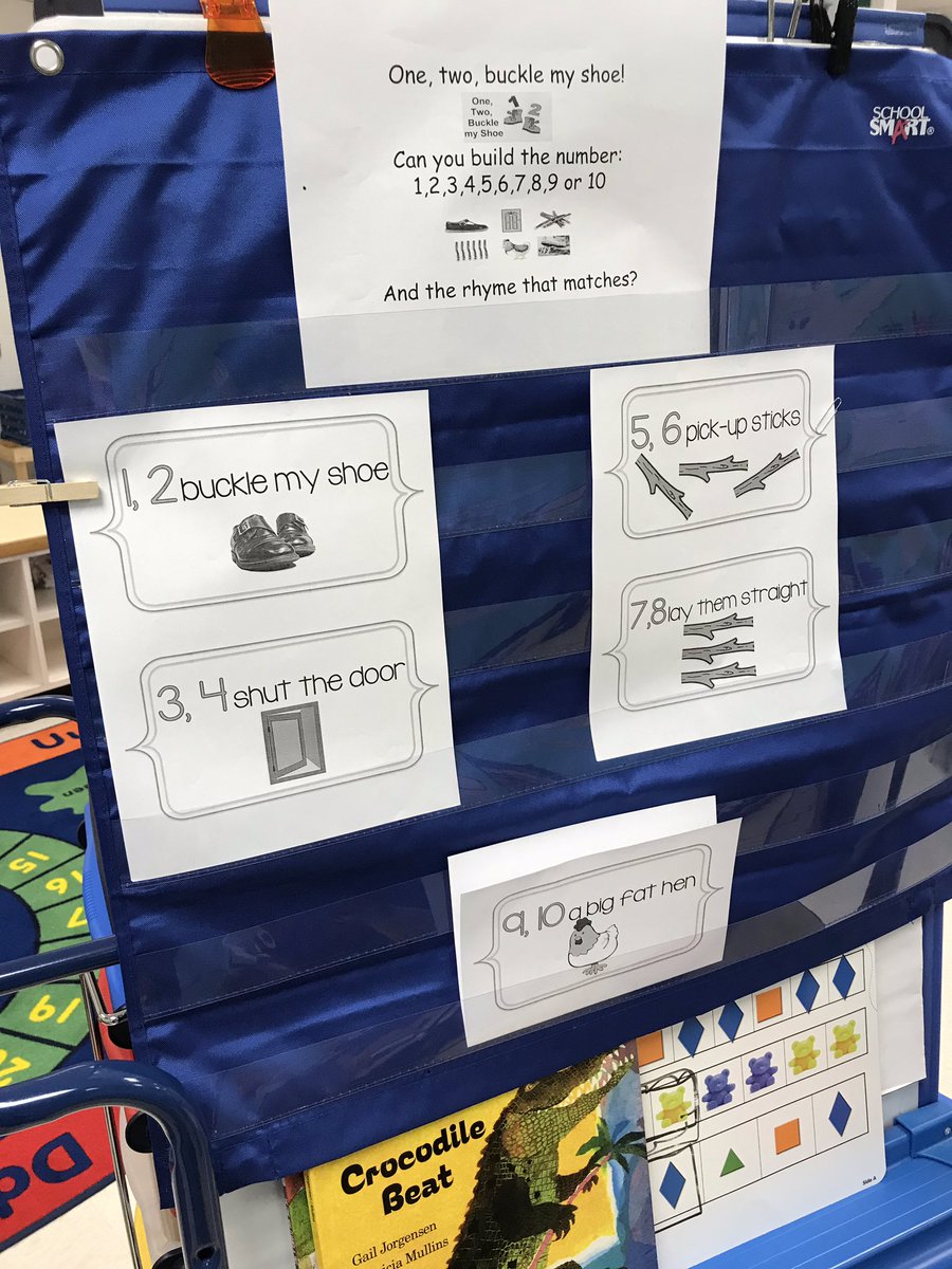 stacey_witherow's tweet photo. One, two buckle my shoe! Can you build a rhyming pair from the nursery rhyme?! @VBPreK #coltspride #nurseryrhymesinaction #stemchallenge https://t.co/dDPWqK6iV6