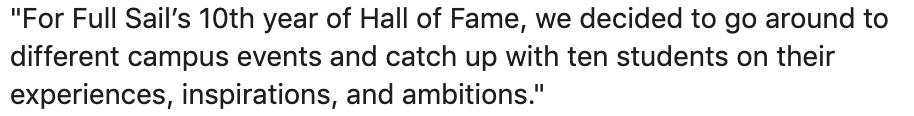 FacesofFS's tweet photo. From our writing team,

https://t.co/ugfqiaScy1 

#FullSailHOF #10Gether #FullSail @fullsail #FSNation #WeAreMCBS #FacesofFS #Orlando #RoadToGold https://t.co/gtXqxJzByd