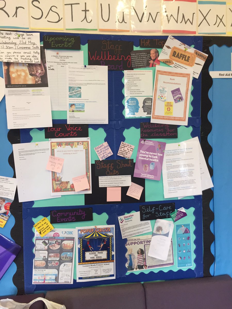 mindworkmatters's tweet image. I’m loving our newly installed Staff Wellbeing Noticeboard, the emotional health of our staff really matters @EdSupportUK #TeachWell join us for our upcoming Wellbeing In Education Seminar on 20th June to gain strategies and action plans that protect teacher retention #WorkWell