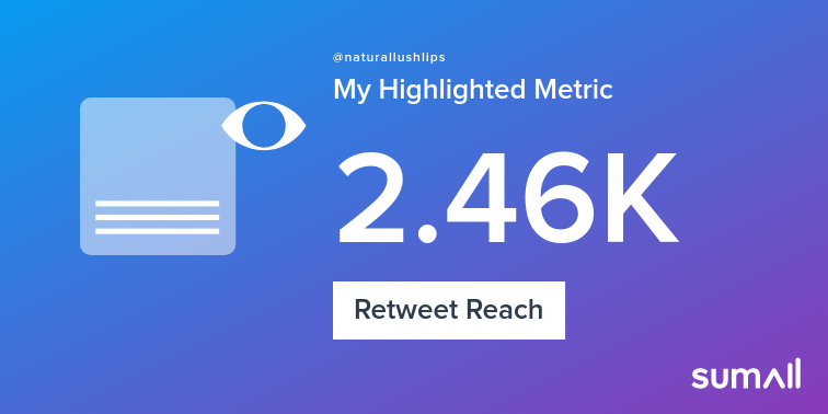 naturallushlips's tweet photo. My week on Twitter 🎉: 1 Mention, 9 Retweets, 2.46K Retweet Reach, 34 New Followers, 1 Reply. See yours with https://t.co/1adJJsujct https://t.co/LBnoSR9WY8