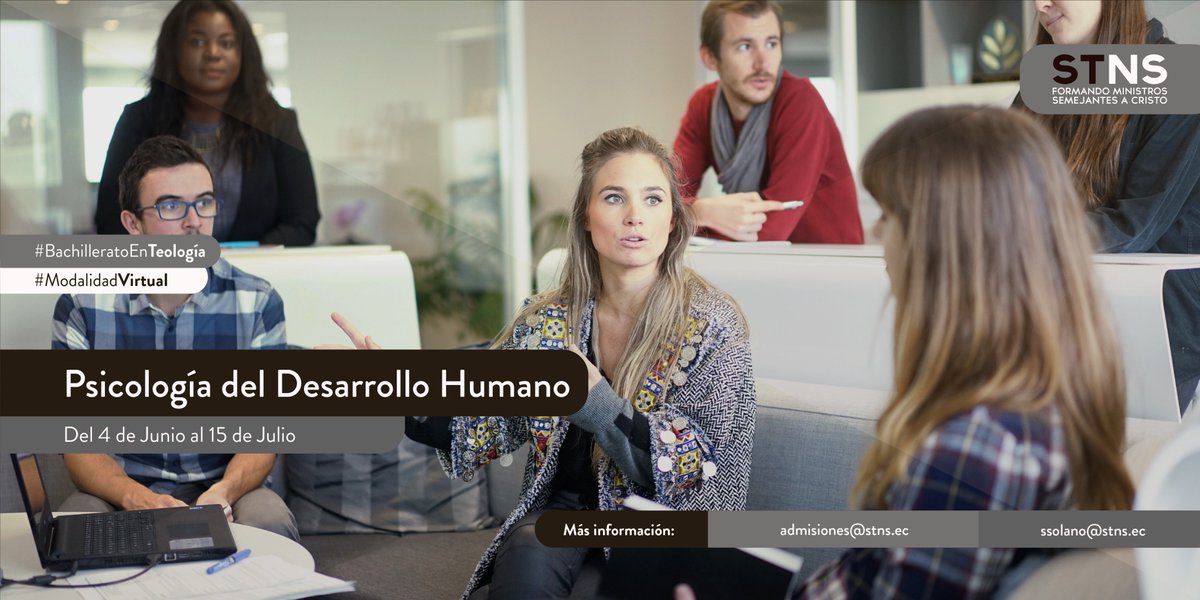 Aprende a escuchar, comprender y guiar a la gente en sus problemas y aspiraciones.

INSCRIPCIONES ABIERTAS... #BachilleraroEnTeología #ModalidadVirtual #STNS #Seminaristas

Más info:
Correo: admisiones@stns.ec
Teléf.: (+593) 022 485 785