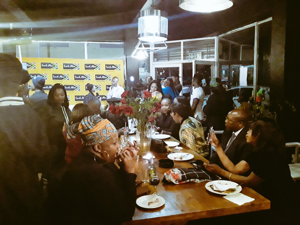 BDB_Africa's tweet photo. Live from @NoirKafe

Distinguished guests and delegates from our neighboring countries at  the #BDBAYS2019 #OpeningCocktail 
#ReclaimAfrica #breakingdownbordersafricayouthsummit #ReclaimAfrica https://t.co/9TUChq6VQ0