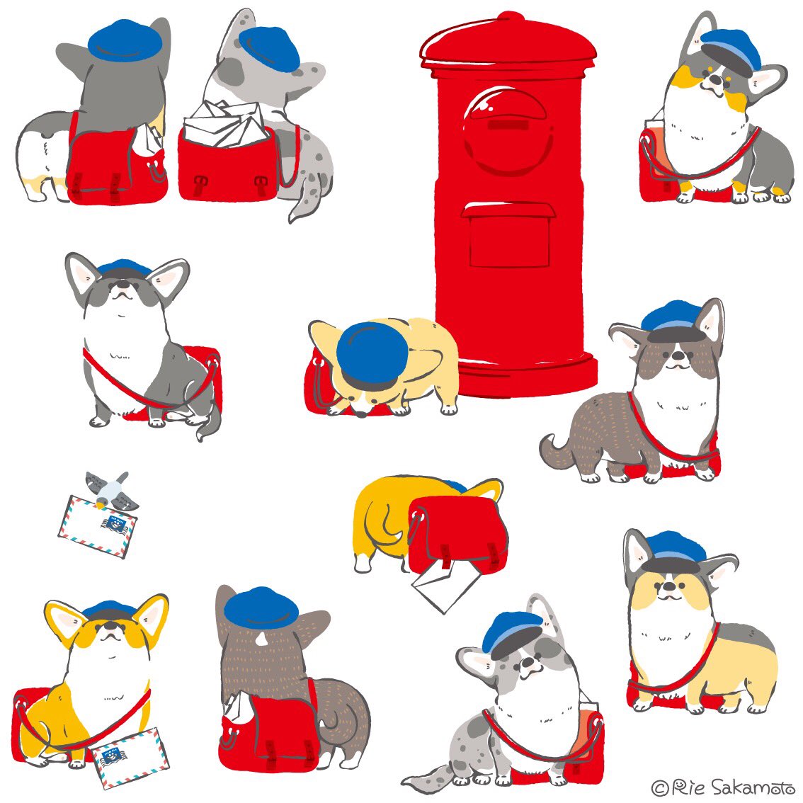 no humans blue headwear bag shiba inu hat dog backpack  illustration images