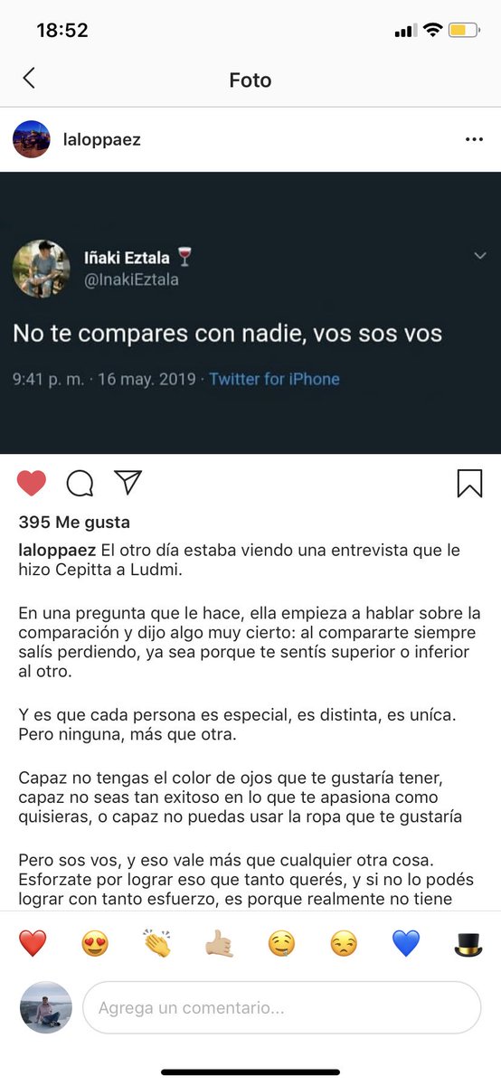 Iñaki Eztala On Twitter No Te Compares Con Nadie Vos
