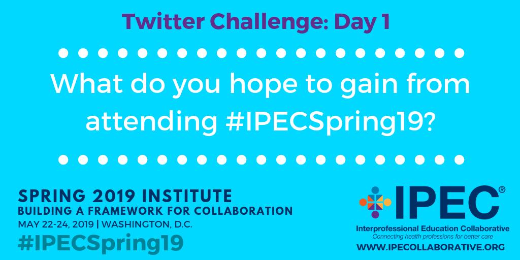 ipec_org's tweet photo. Alright #IPECSpring19, are you ready to participate in today's institute Twitter challenge?! Be sure to tweet us what you hope to gain from attending this program for a chance to win a prize! #TweetIPEC https://t.co/rgvvmGqrxP