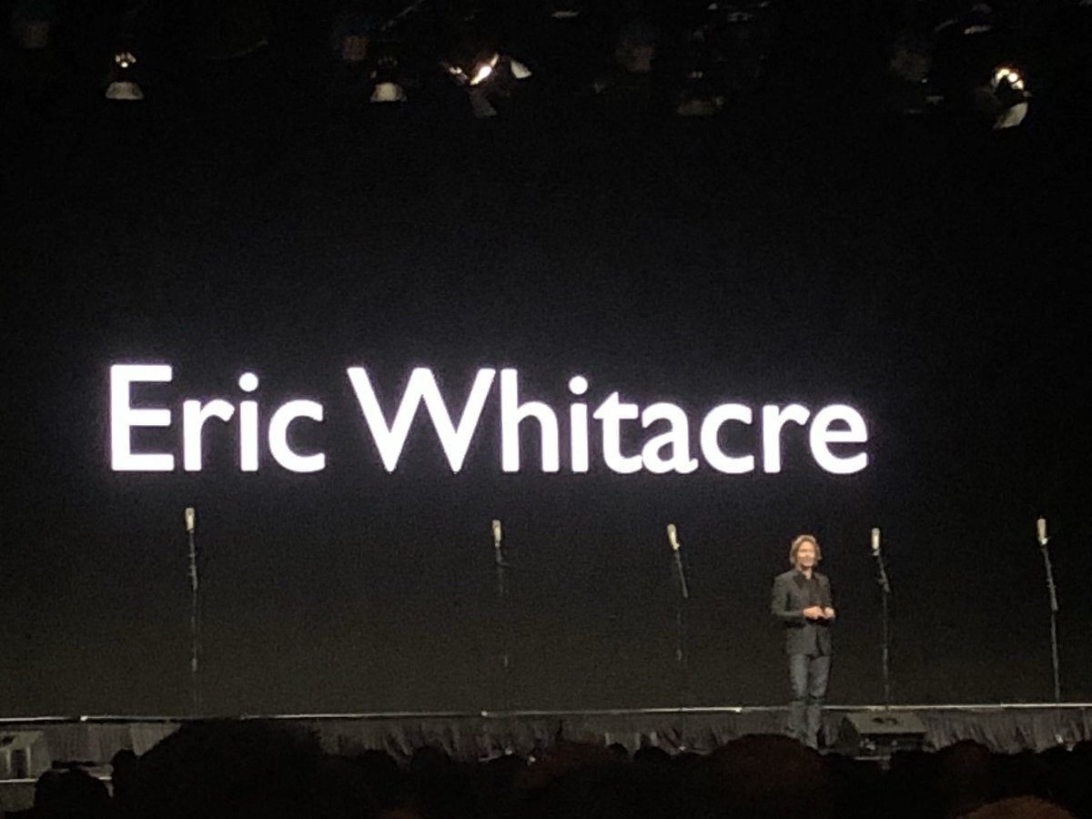 celemi's tweet photo. Eric Whitacer virtual choir the world coming together in creation, breaking down borders and all other limits #ATD2019 https://t.co/2vDgQyZJWd