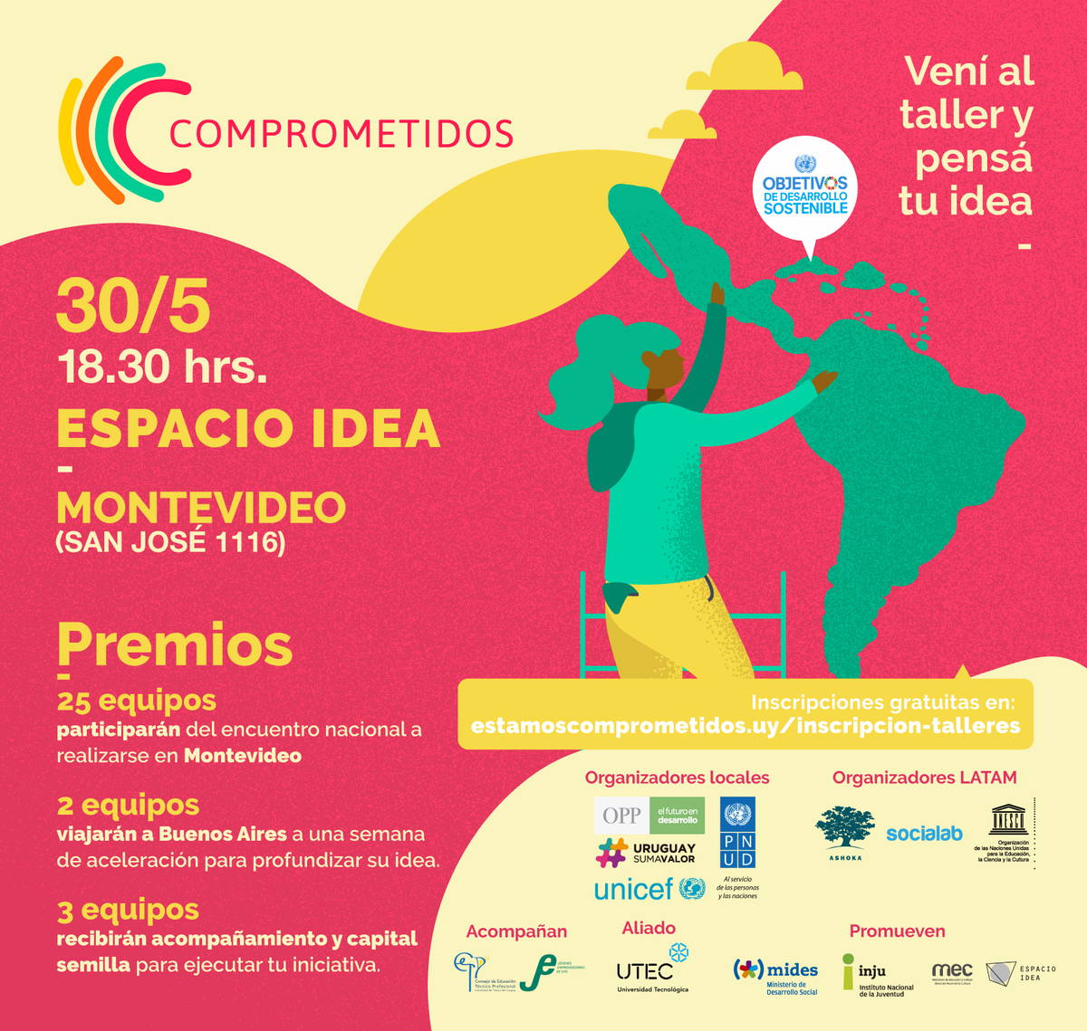 33emprende's tweet photo. Te invitamos al taller de Estamos Comprometidos.
📅 jueves 6 de junio
🕒19:00h
📍 Escuela Técnica 1 - UTU
Treinta y Tres
Actividad gratuita previa inscripción en 👇
https://t.co/06dJcjXgfX https://t.co/fVtvishQdt