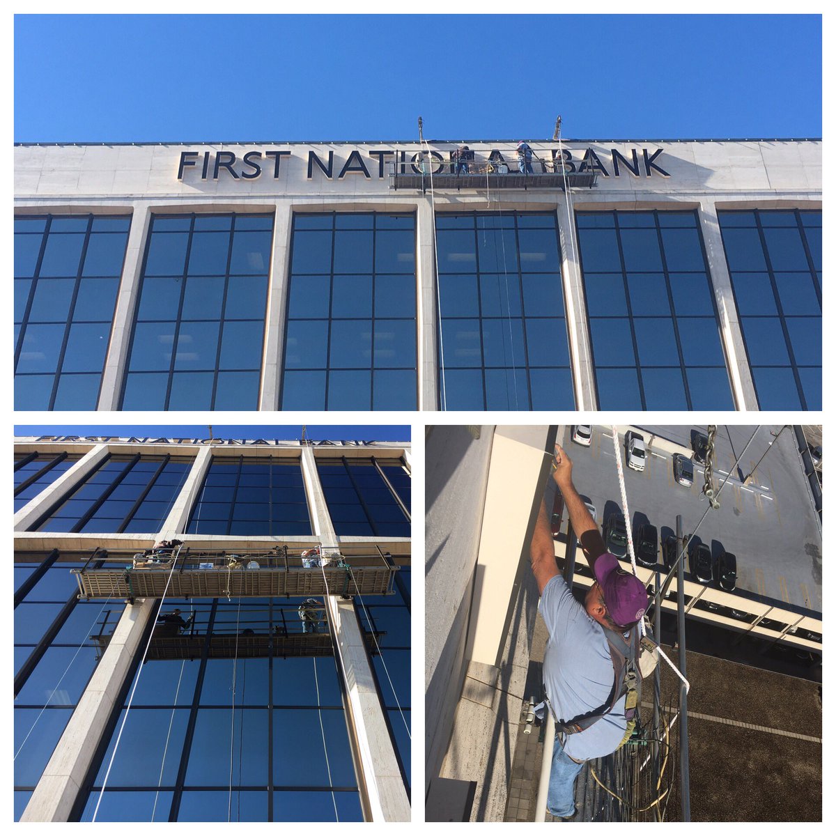 FNBFirst's tweet photo. Our Sherman and Main location in @downtownhutch is getting new light bulbs installed today thanks to the expert installation team from @Luminous_Signs! #FNBThanks https://t.co/I5kBZgIPNn