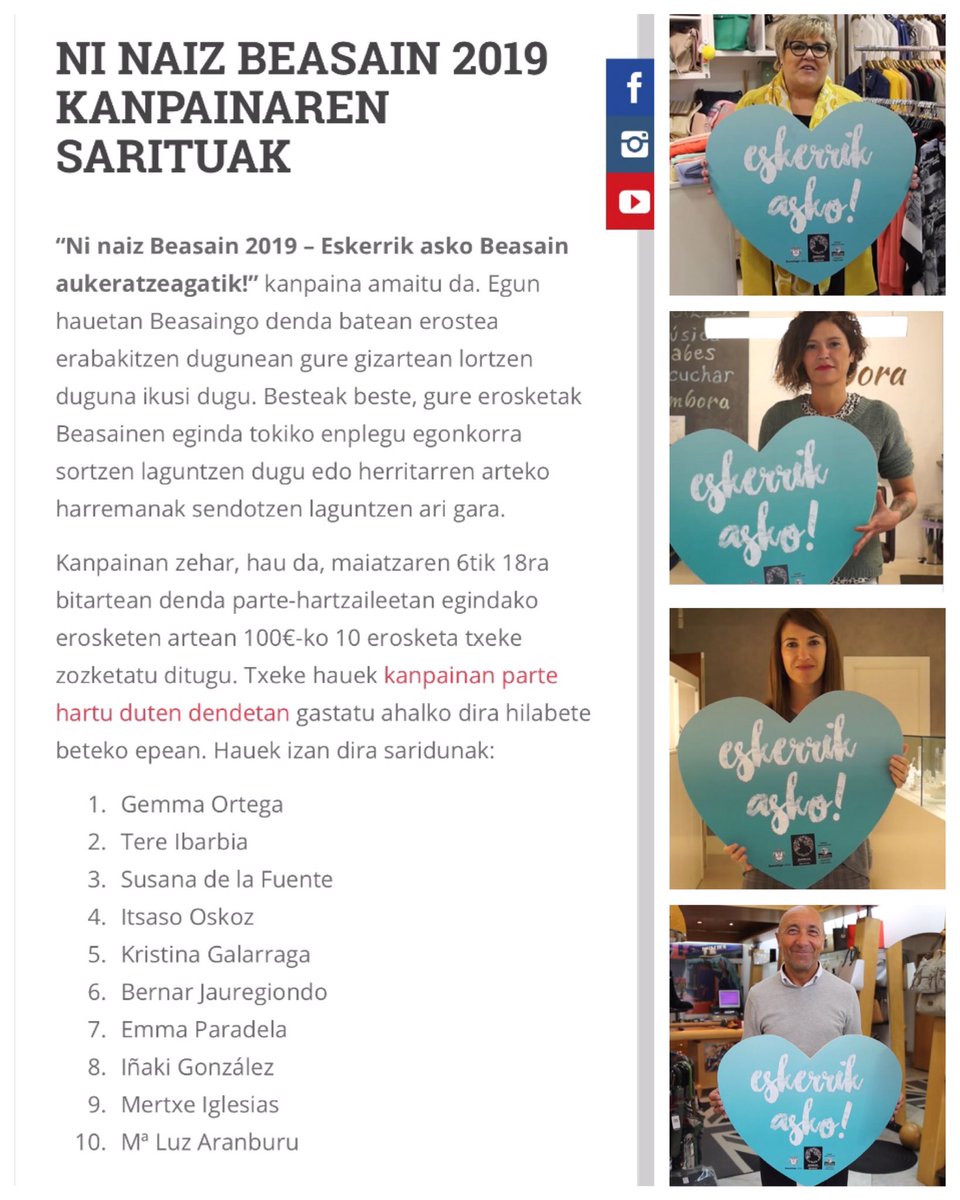 Dendartean's tweet photo. Ni naiz Beasain Kanpainak 100€ko 10 baleen irabazleak utzi dizkigu! Zorionak! Eta ESKERRIK ASKO BEASAIN AUKERATZEAGATIK! #bareak #beasain #komertziotxikia #merkataritza #merkataritzatxikia #bertakodendak #bertakoerosketa #ninaizbeasain #eskerrikasko #irabazleak https://t.co/CyeR8nguTT